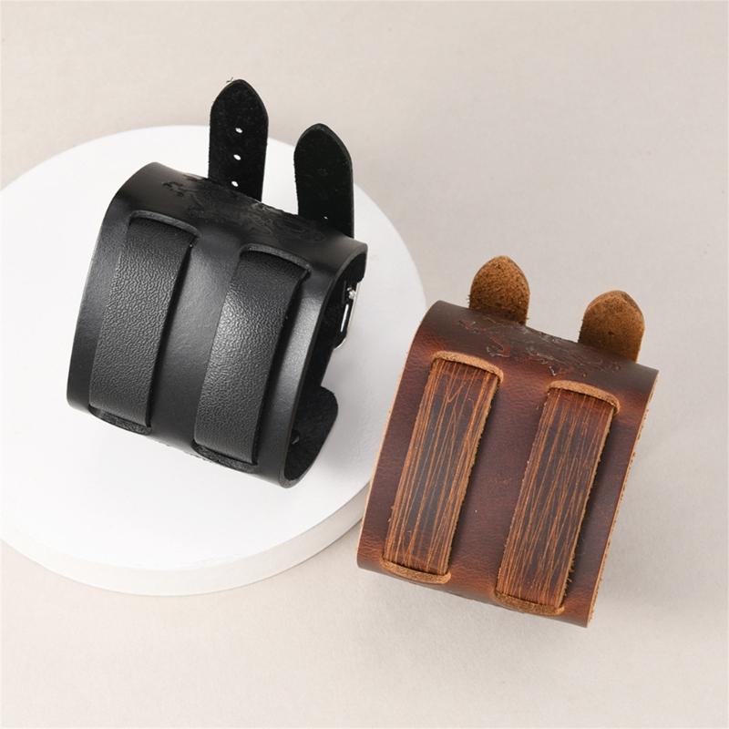 Wide PU Leather Cuff Bracelet Hip Hop Styles Unisex Adjustable Closure Fashion Accessory For Men And Women