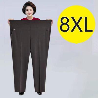 Extra große Damenhosen, lockere, hochelastische Hosen, mittleres Alter, Kleidung 6XL 7XL 8XL, Herbsthosen, Damenhosen