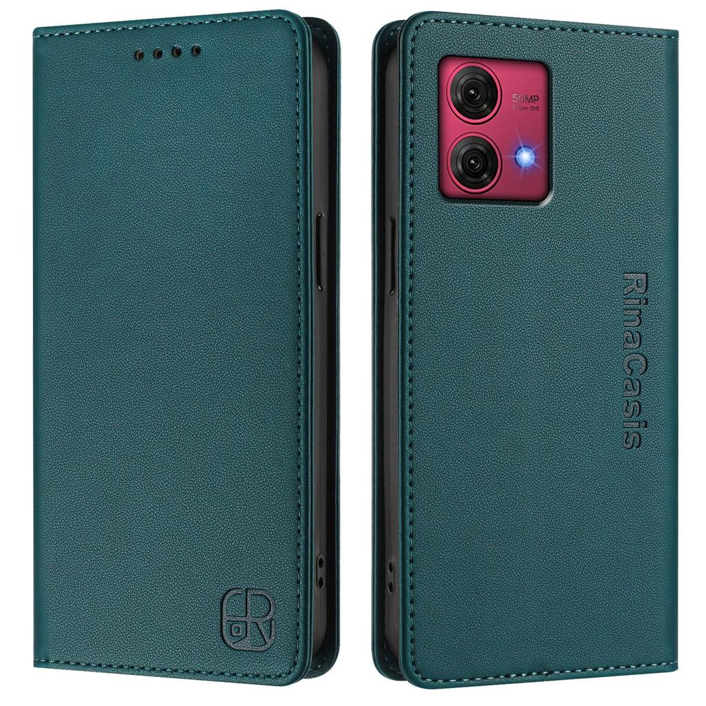 For Motorola Moto G84 5G Leather Case RINACASIS RC01 Phone Cover with RFID Blocking Wallet Stand