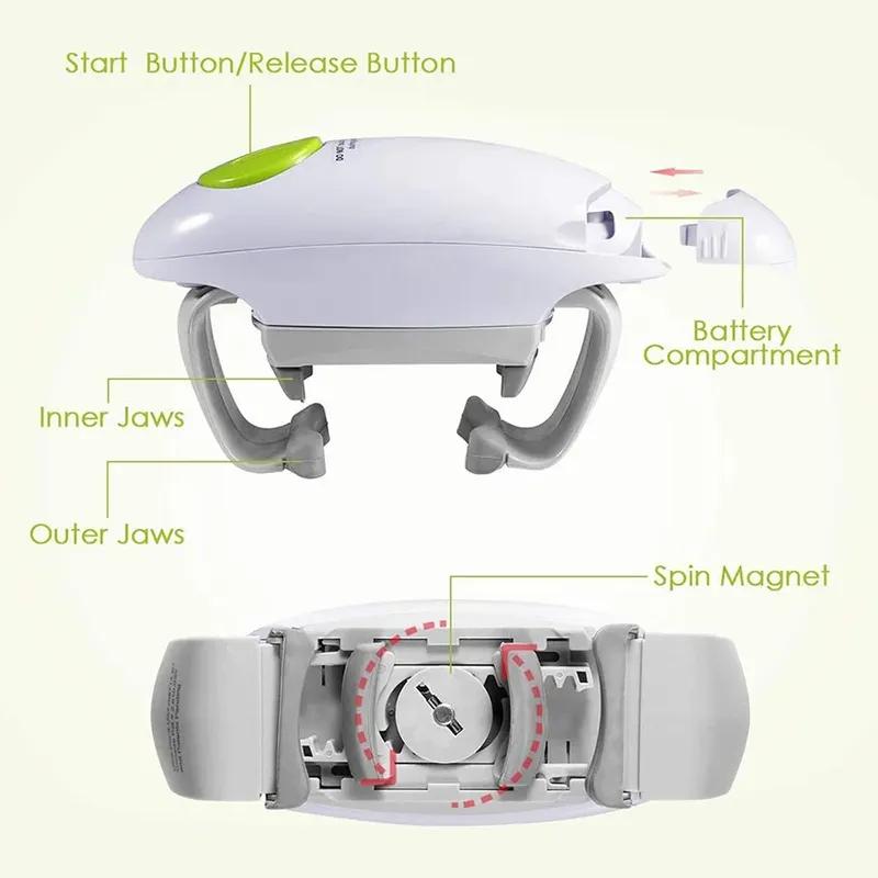 Electric Can Opener Automatic Bottle Opener Handheld Jar Tin Opener One Touch Jar Opener Kitchen Gadgets Kitchen Gadgets