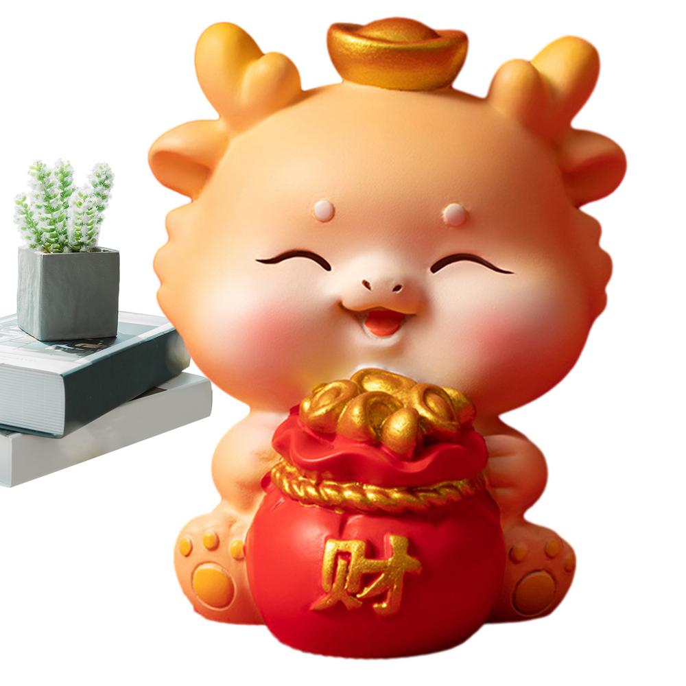 Resin Chinese Dragon Statue 2025 Cute Dragon Statue For Dashboard Decorations Chinese New Year Decor Creative Resin Mascot