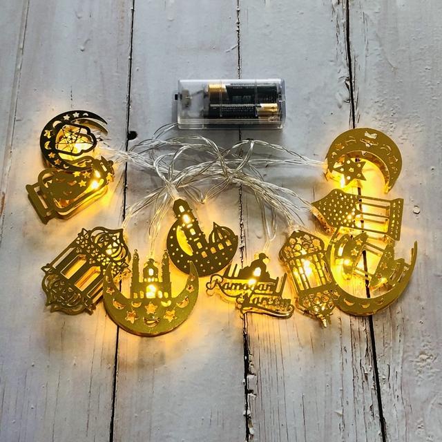 Moon Star Led String Lights EID Mubarak Ramadan Kareem Decoration For Home Islam Muslim Event Party Supplies Eid Al-Fitr Decor