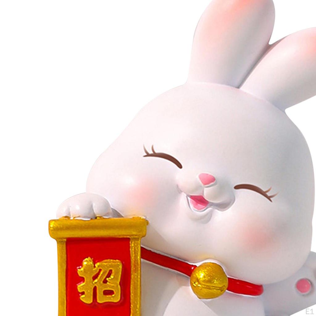 Statue Bunny Figures Decoration Sculptures for Living Room Office Lantern Festival Housewarming
