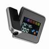 Digital LED Weather Forecast Projector Calendar Humidity Display Alarm Clock(Black)