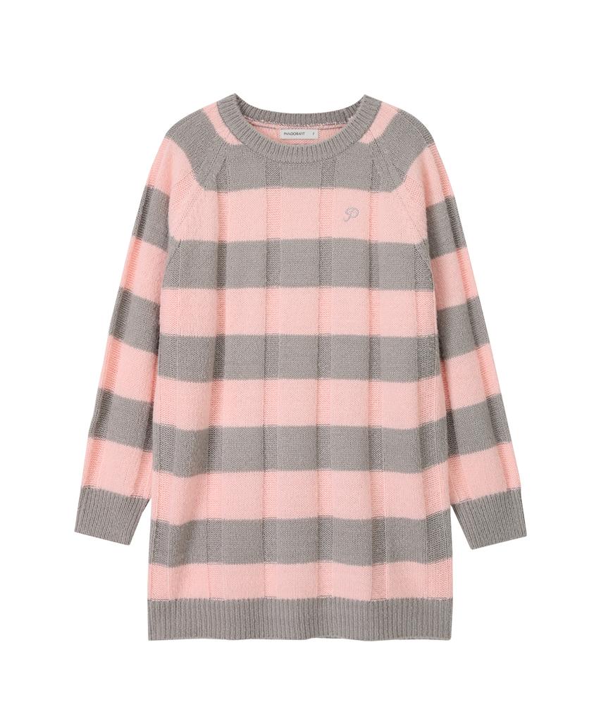 Pandora Fit Luna Stripe Knit Dress (Melange Gray)
