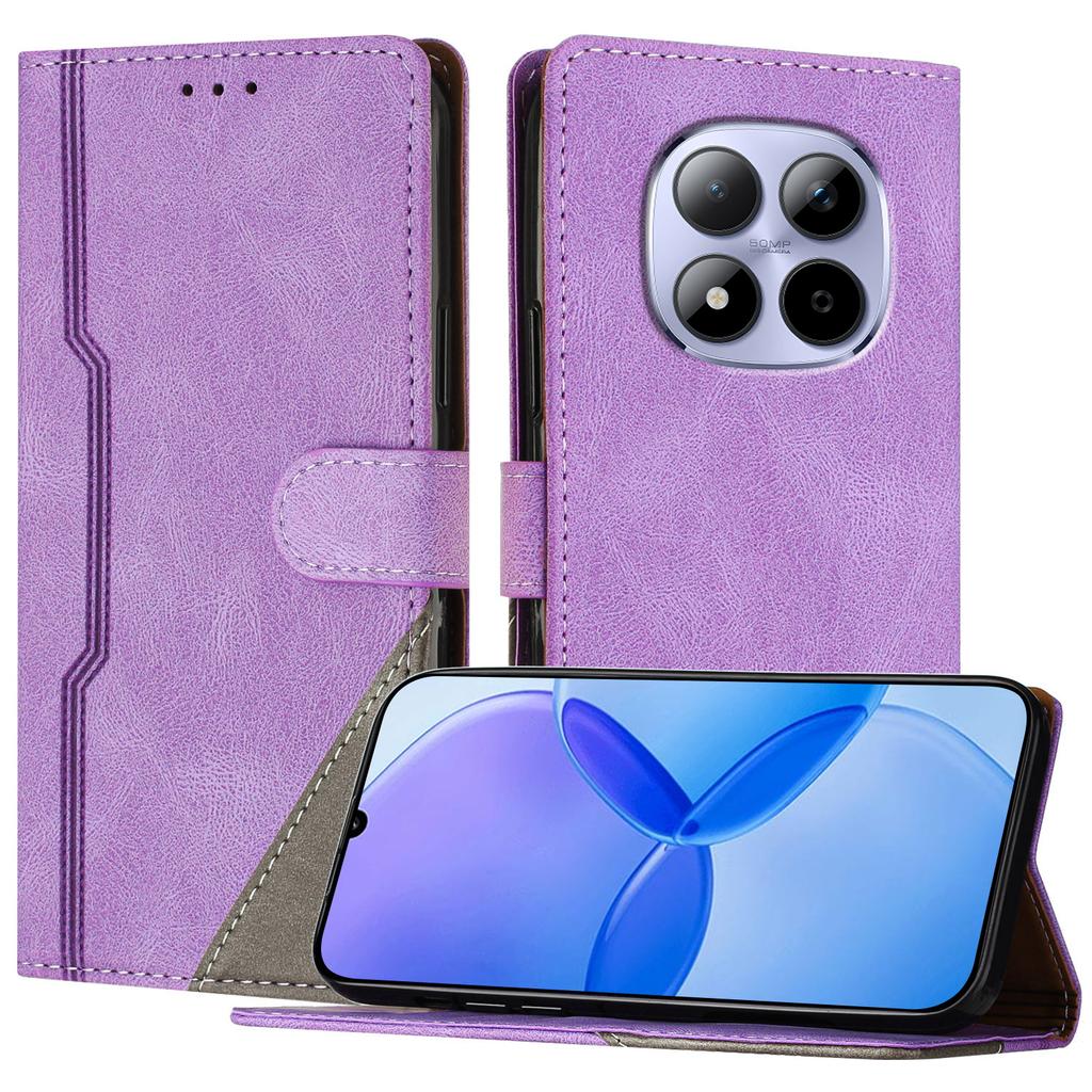 For Xiaomi Redmi Note 15 Pro 5G Leather Case Triangle Patchwork Wallet Stand Shockproof Phone Cover