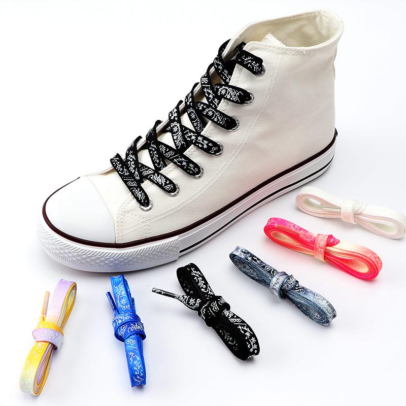 Flat Splash ink Shoe Laces Fluorescent Luminous Shoelaces for Sneakers Reflective Glowing Run Boot Shoelace Printing Shoestrings
