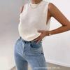 Elegant Slimming Solid Sleeveless Knit Vest Top For Women Summer