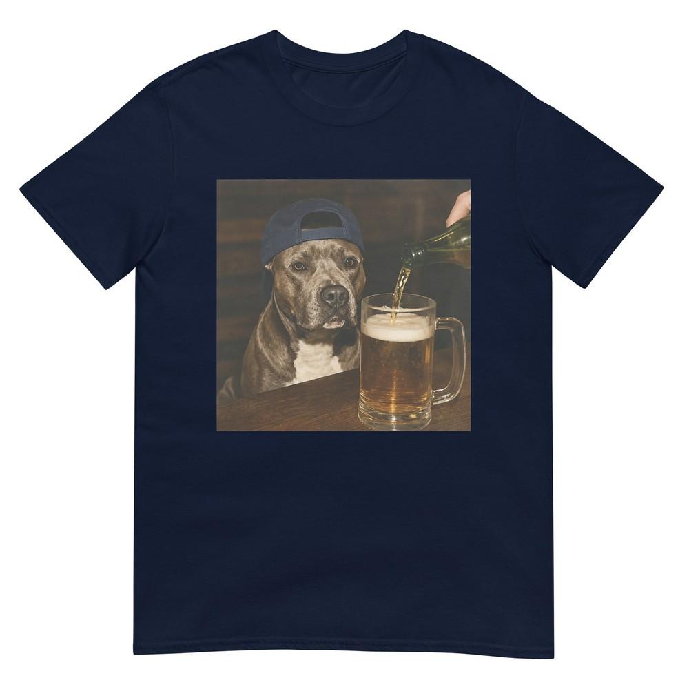 Pitbull Drinking Beer Funny Pitbull Dog Beer Meme Graphic Tshirt S