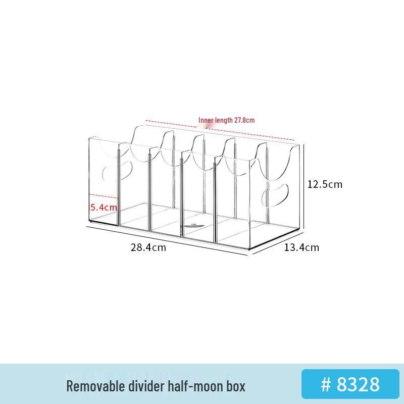 Extra dlouhá 40cm průhledná úzká úložná krabička, šířka 15cm, vodotěsný organizér do zásuvky