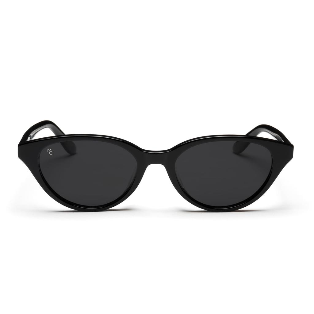 [MODERN CLASSIC] Modern Classic Mira Cat-Eye Slim Sunglasses, UV Protection, Unisex, Modakura (Black), UV400 Polarized Lenses, Sabae Design Brand