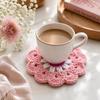 Handmade Crochet Flower Coasters Heat Resistant Mug Mat Creative Trivet Mats  Coffee Cup Use