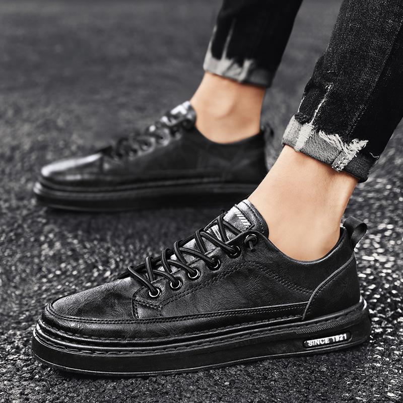 

Мужская обувь 2024 Простая мужская повседневная обувь на плоской подошве Осенняя мода Низкие кеды Лоферы мужские 44 чёрный