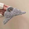 1pc Knitted Butterfly Knot Hair Grab Set for Autumn Winter Plush Texture Multi Color Series Full Shape Strong Grip Daily Curling