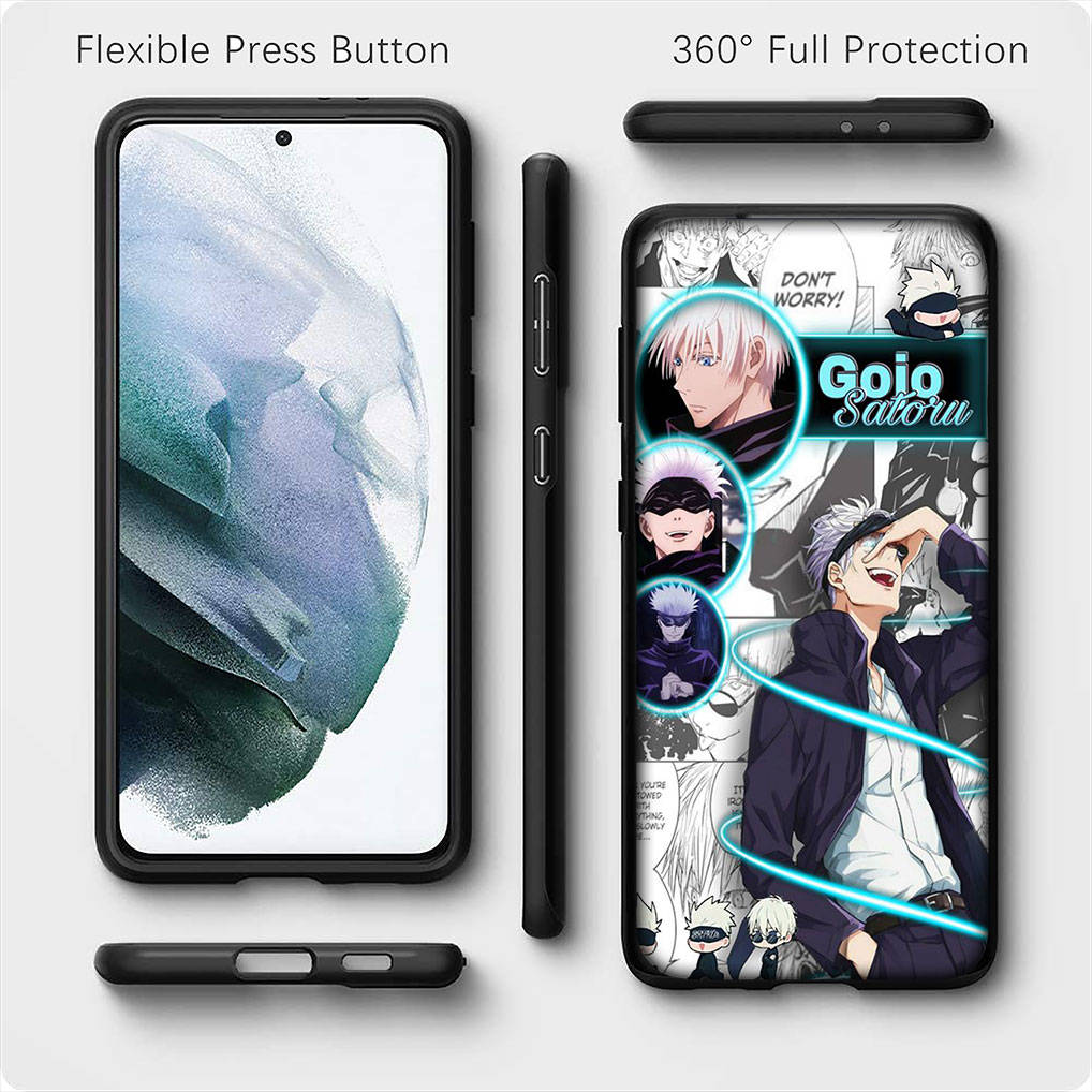 for Samsung Galaxy S24 S23 iPhone 16 15 14 Xiaomi Redmi Note 13 12 11 10 Plus 9 Pro Max X XR Phone Case Comics Jujutsu Kaisen Gojo Satoru OPPO Huawei