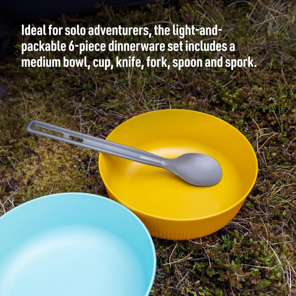 Sea to Summit Passage Single Person Camping Tableware Spicy Orange Set, Bowls, Cups, Utensils,