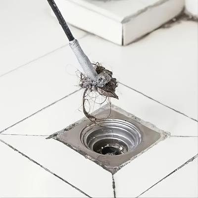 Herramienta Pinza Recogedora Flexible - Desatascador y Recogedor de Desagües de 4 Garras, Recogedor de Basura Curvo de Mano para Limpieza de Desagües Domésticos y de Restaurante
