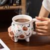 Théière Rétro Sombre Halloween Sorcière Chaudron Tasse, Crâne Céramique Citrouille Fantôme Café Maison Collection Gothic Tasse, Boisson Effrayante pour Bureau, Créative