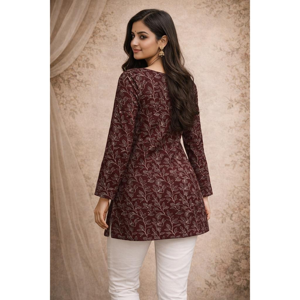 Beautiful Maslin Designer Kurti Set Indian Pakistani Top Tunic Short Kurti Set