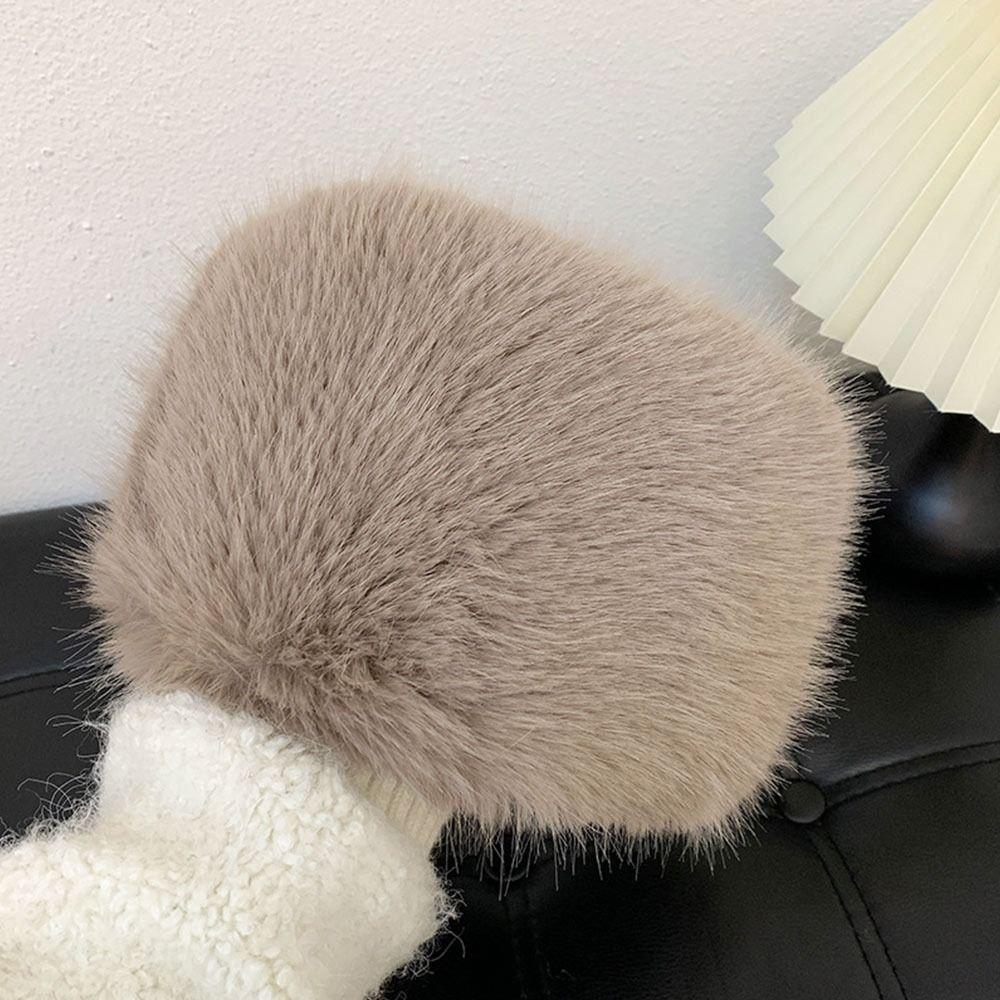 

Плюшевая панама из искусственного меха, теплая солнцезащитная кепка, уличная панамская шляпа для женщин хаки