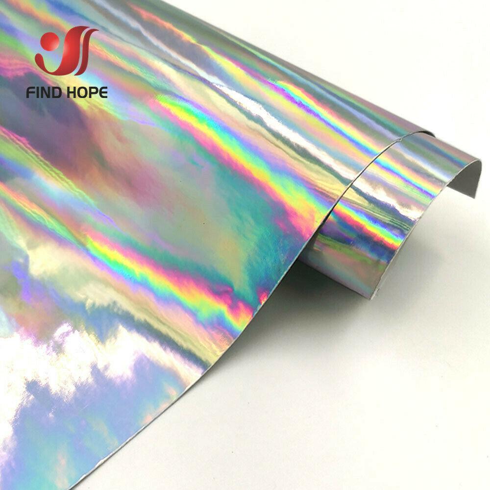 

5.9 x39 Holographic Adhesive Vinyl Iridescent Silver Film Craft Cup Peel and Stick Cutting Vinyl Wall/Glass/Window Decor Sticker 5.9inx39in(15x100cm)