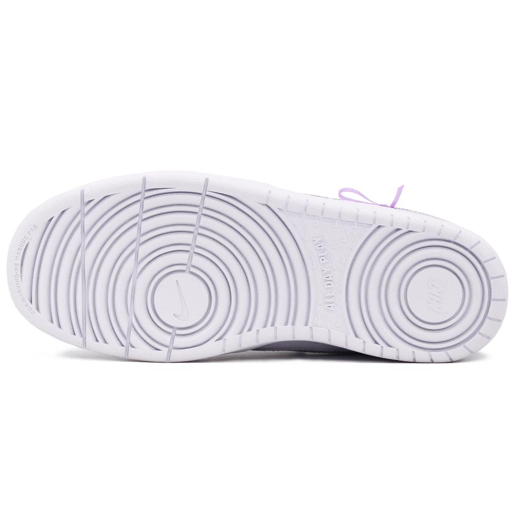 Nike Court Borough Leather Slip Resistant Cushioning Abrasion Resistant Low top Skateboard Shoes GS White Purple BQ5448-100(Team52-)