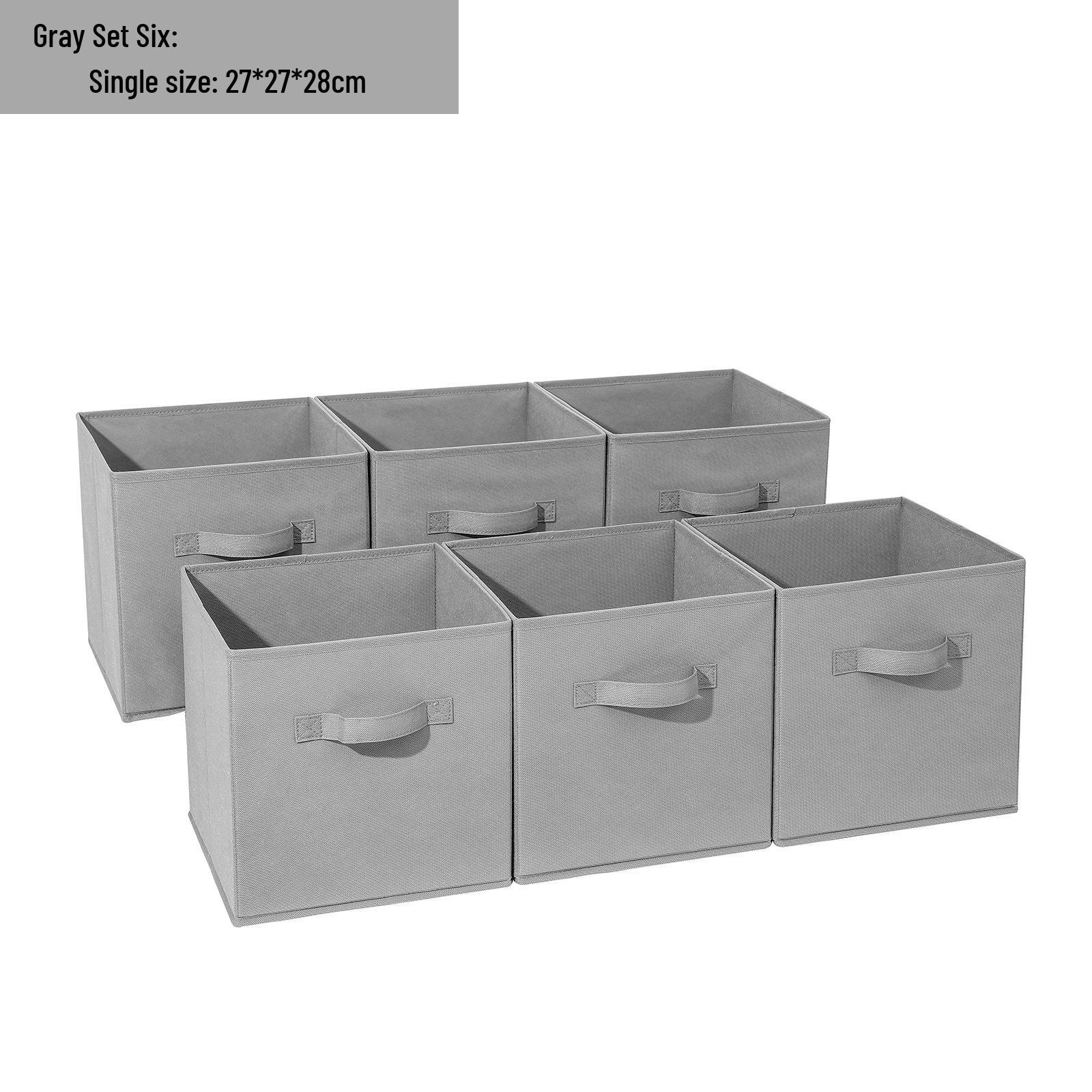 

Складной набор из шести тканевых ящиков для хранения: Многоцелевой бытовой органайзер для одежды и мелочей 27x27x28 cm