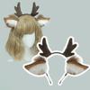 Party Headpiece Reindeer Antler Headband Plush Deer Ears Antler Hair Hoop Head Hoop  for Kids Adult