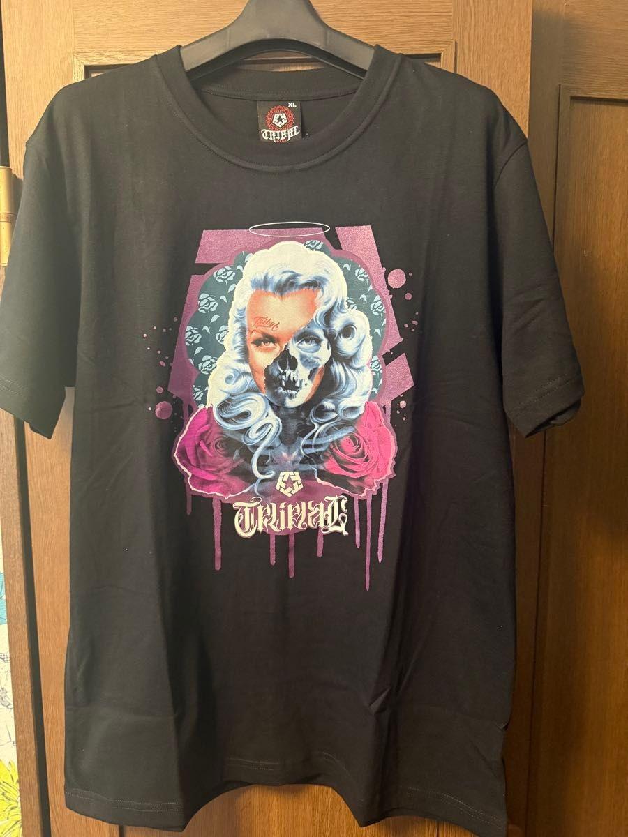 TRIBAL Streetwear T- XL Black Marilyn Monroe Skull Graphic Cotton New Japan Unisex T-Shirt S