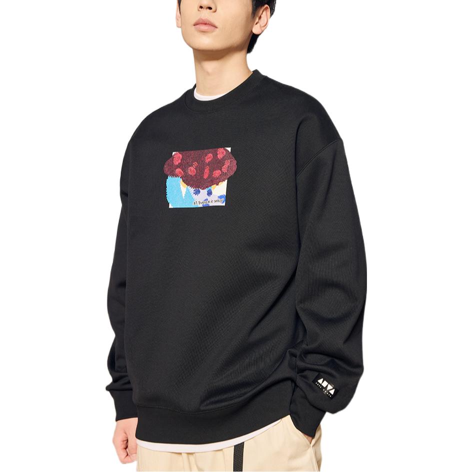 ANTA Sweatshirts Unisex Black Crew Neck Thickened Regular 172248712-2