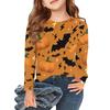 Girls Long Sleeve T Shirts Kids Fall Tops Crewneck Halloween Printed Basic Tees 3-9Y