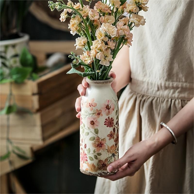 Retro Pastoral Ceramic Vase Home Furnished Ice Cracked Flower Pot Decorative Dry Flower Hydroponic Flower Arrangement Device