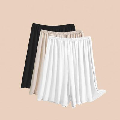 Short de sécurité d'été blanc en modal anti-transparent: Sous-vêtement ample et fin pour femme pour jupes.