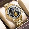 NIBOSI Business Große Marke Metall Edelstahl Uhr für Herren Herrenarmbanduhr, Chronograph, Zifferblatt, Name, Stilvoll, Lässig, Armband, Stahl, Analog, Skelett,