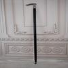 93.98 Cm Walking Stick Aluminum Wooden Walking Cane Gift for Grandfather, Father Silver and Black Solid Cane Collector Item