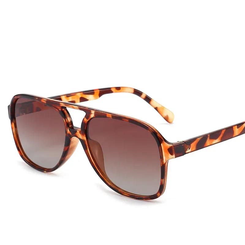 Aviator zonnebril met dubbele brug voor dames en heren, casual, modieus, anti-verblinding, ideaal voor autorijden, strand en reizen.