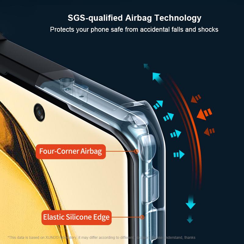 

XUNDD For Honor X9b 5G/Magic6 Lite 5G Shockproof Phone Case Acrylic+TPU Phone Back Cover Shell Black