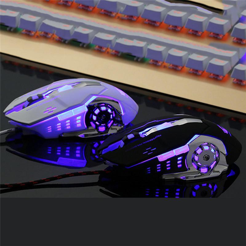 Mechanical Gaming Mouse Wired Glowing Macro Definition Chicken Eating Desktop Usb 3200dpi