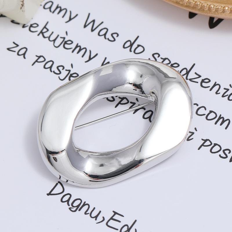 Fashion Simple Irregular Ring Brooch Female Personality Versatile Temperament Corsage Pin Cardigan Suit Accessories