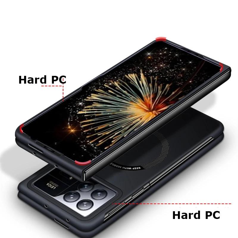 Luxury Matte Frameless PC Magsafe Case for Xiaomi Mix Fold 4 3 Magnetic Wireless Charge Shockproof Solid Color Skin Feel Hard Shockproof Protect Cover