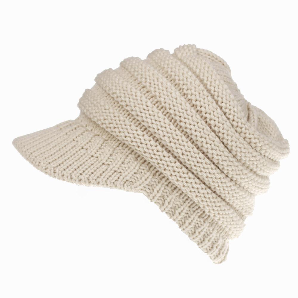 Ins neue gestrickte Baseballkappe für Damen ohne Logo offene Zopfmütze Hüte für Damen und Herren Skisportmütze