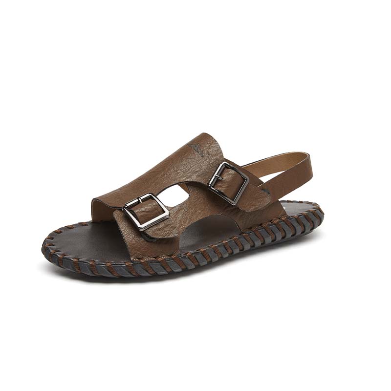 Fashion All-match Comfort Soft Footbed Indoor Outdoor Male Summer Slippers Mens Slip On Walking Shoes Men's Luxury Leather Slide Sandals