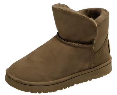 One Short Brushed Lining Size One's Women's Shearling-Style Boots, Mid-Length, Warm, Casual, Winter, Fluffy, (Brown, 24.5cm)