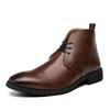 Herren Übergröße Kurzstiefel - Herbst/Winter Britischer Retro Martin Stil, High-Top Business Casual Lederstiefel.