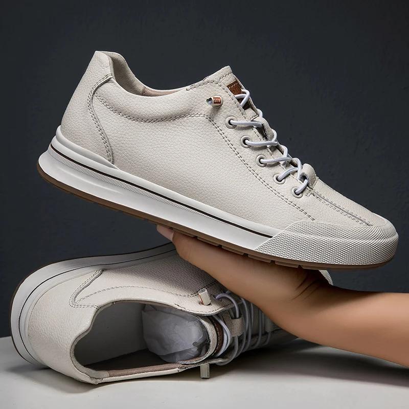 Modne Luksusowe Markowe Trampki Męskie Prawdziwa Skóra Buty Codzienne Męskie Nowe Antypoślizgowe Modne Obuwie Outdoor Ręcznie Robione Wysokiej Klasy Buty Męskie