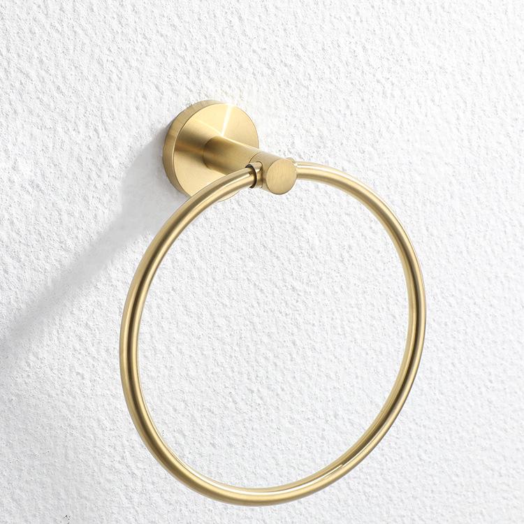 Wall-Mounted Gold Towel Rack and Storage Shelf - 304 Stainless Steel Bathroom Accessories Set