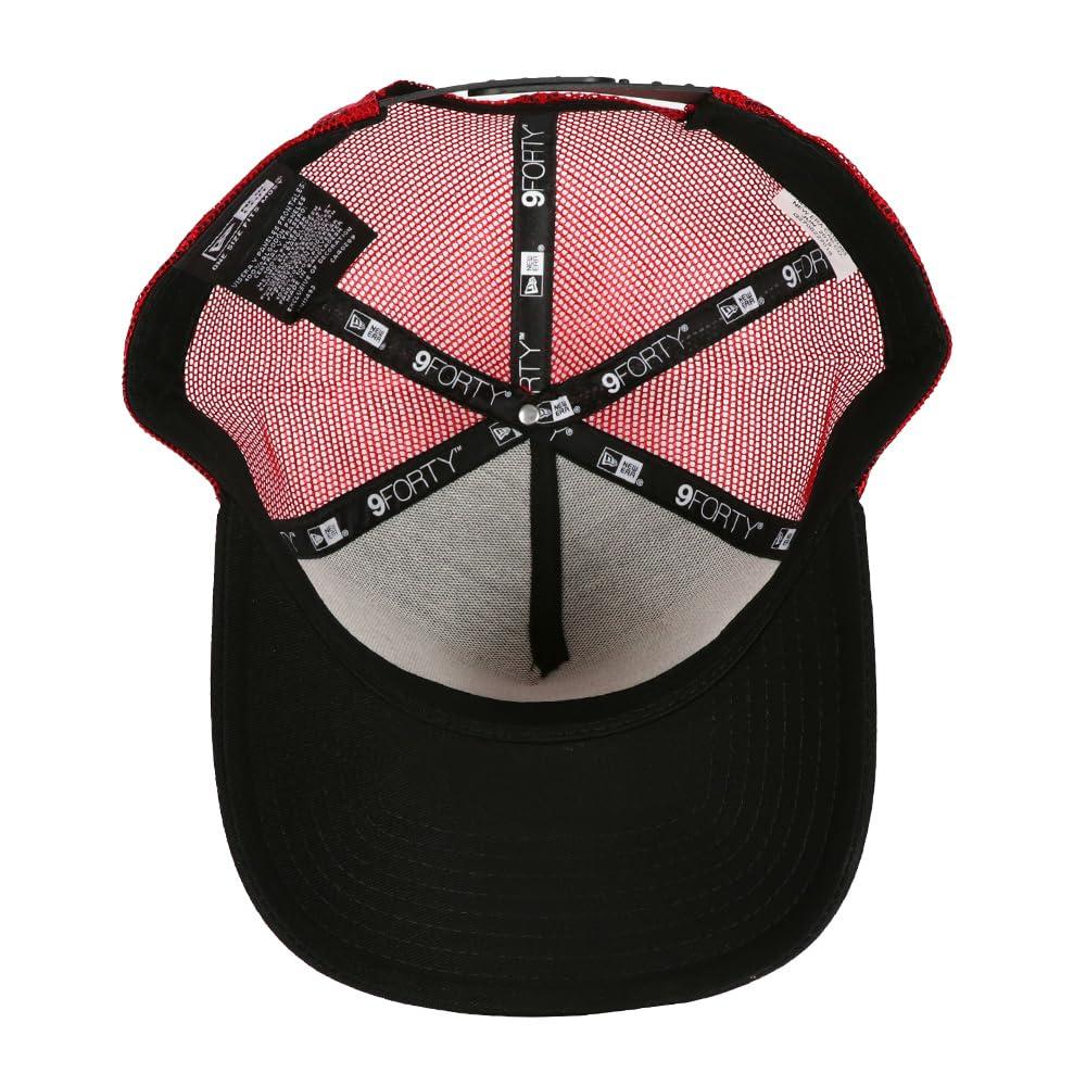 New Era Mesh Cap for Plain 9FORTY NewEra with 99HeadwearShop Baseball Scarlet Free Size Men, Cap, NE205, Sticker, Cap, Black, Mesh, Black, Red, [Item]