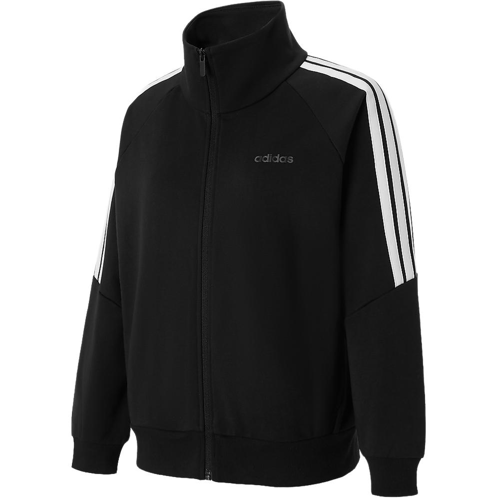 Adidas Stand Collar Zipper Striped Hoodie Women hoodies KQ5363 S
