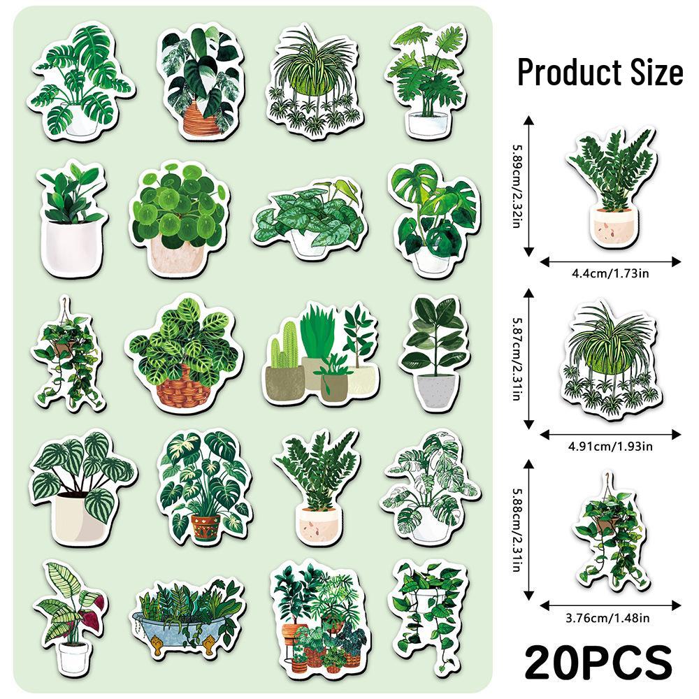 Magnet na lednici s rostlinnou zelení - Design čerstvé malé hrnkové rostliny