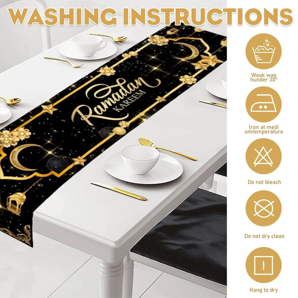 Ramadan Eid Mubarak Decorative Tablecloth Home Party Festive Starry Table Ambiance Dusting Sky P2U0